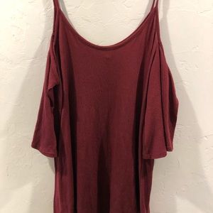 Maroon Off Shoulder Top